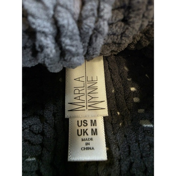 Marla Wynne Women's M Charcoal Chunky Cable Knit Grandmacore Sweater - Picture 7 of 12